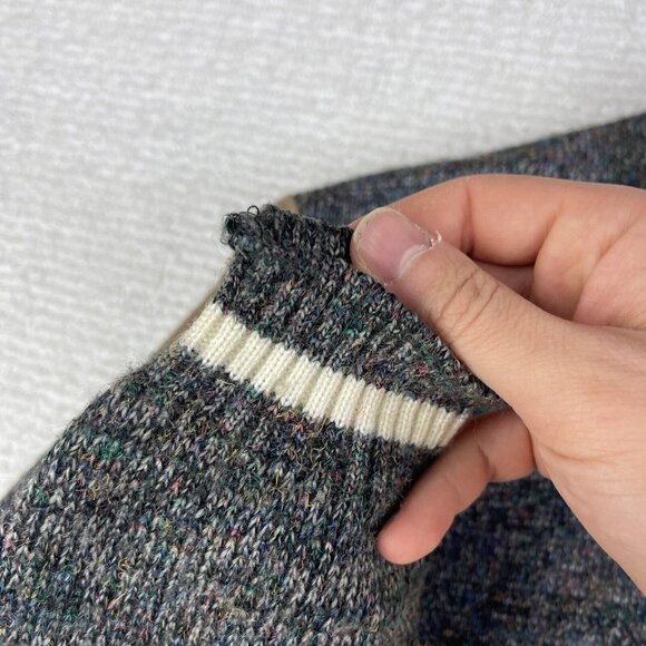 VTG Porto Bello Canada Made Knight Logo grandpa crewneck sweater gray Men Sz M - Picture 7 of 16